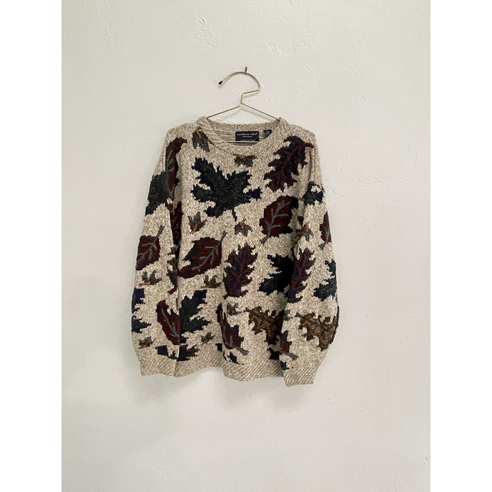 Dark Grunge 90's / Indie / Cabincore Patterned Oversized Pullover Sweater